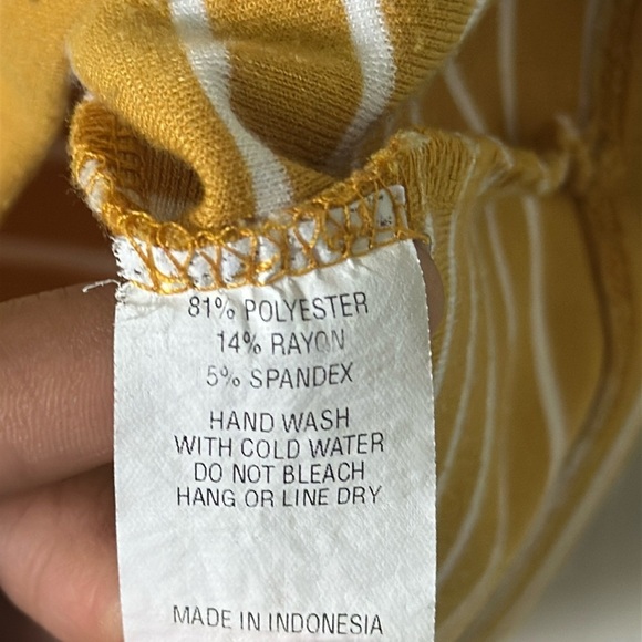 Popular Basics Mustard Yellow/White Striped Skirt Size L - Picture 5 of 5